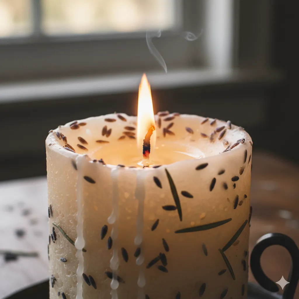Close-up of candle details
